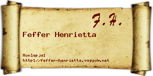 Feffer Henrietta névjegykártya
