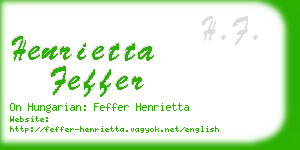 henrietta feffer business card